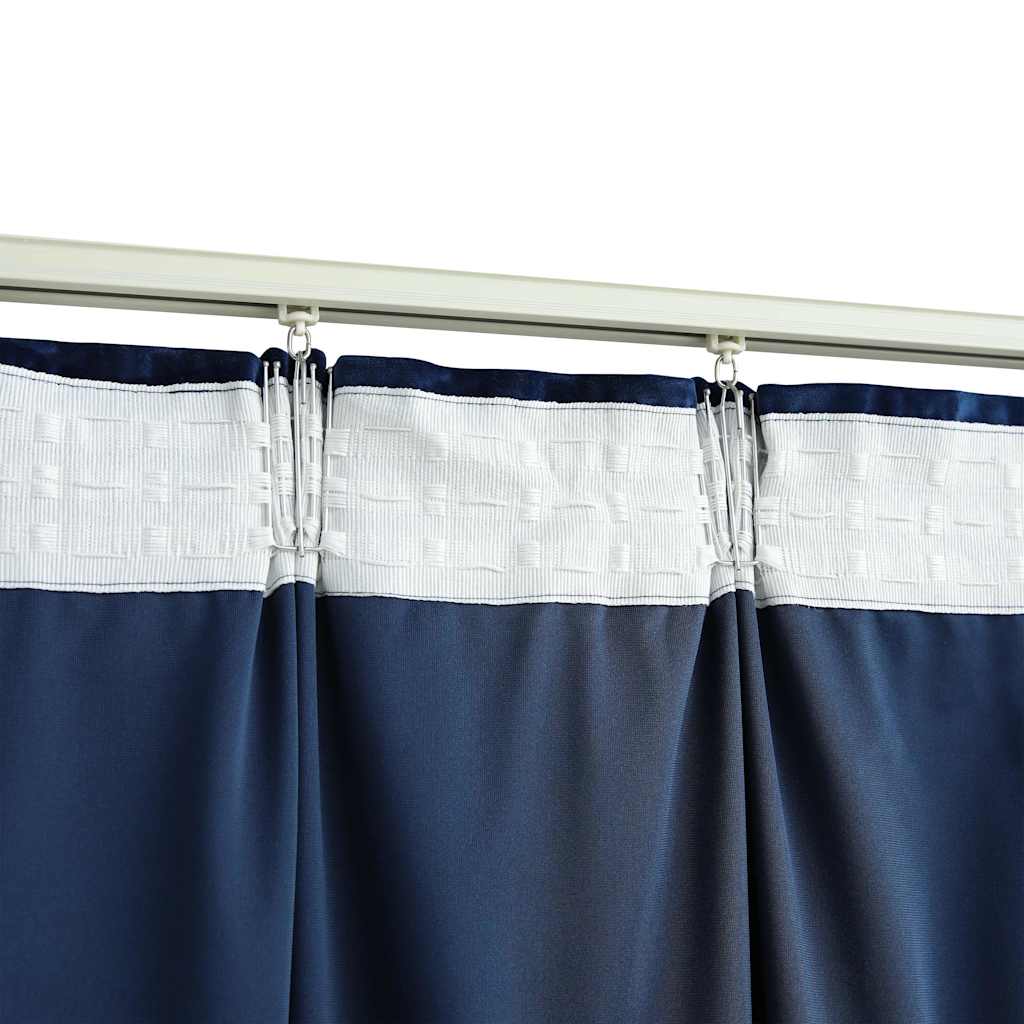 Zavjese za zamračivanje 2 kom baršunaste tamnoplave 140x175 cm