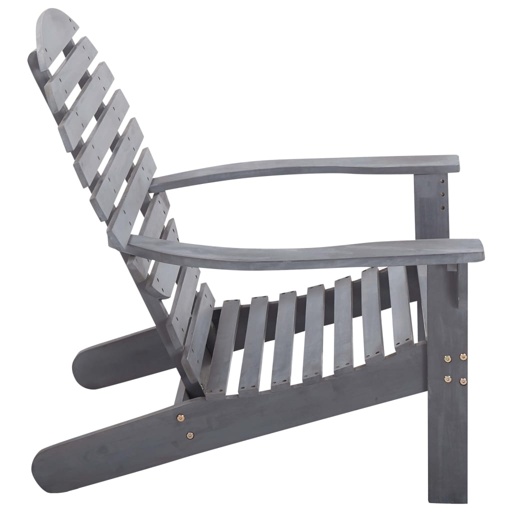 Stolica Adirondack od masivnog bagremovog drva siva