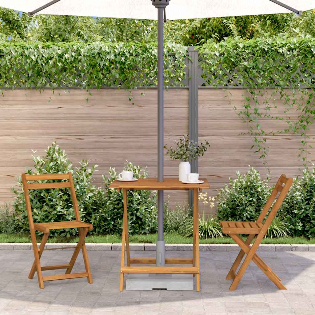 Sklopivi vrtni stol od masivnog bagremovog drva 70 x 70 x 75 cm