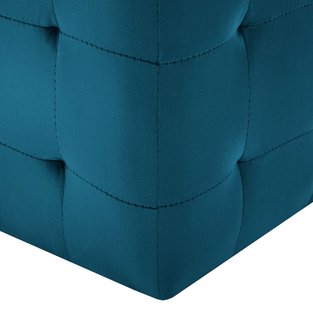 Tabure 2 kom plavi 30 x 30 x 30 cm od baršunaste tkanine