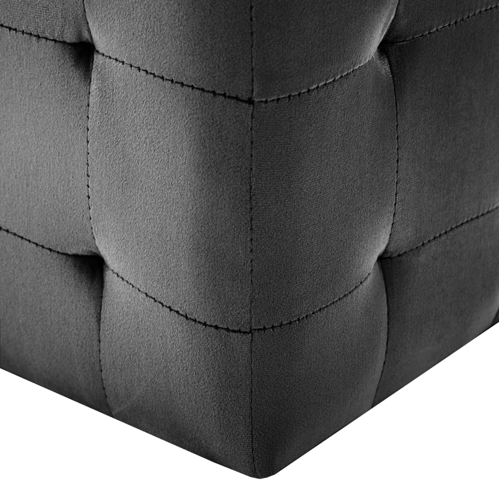 Tabure 2 kom crni 30 x 30 x 30 cm od baršunaste tkanine