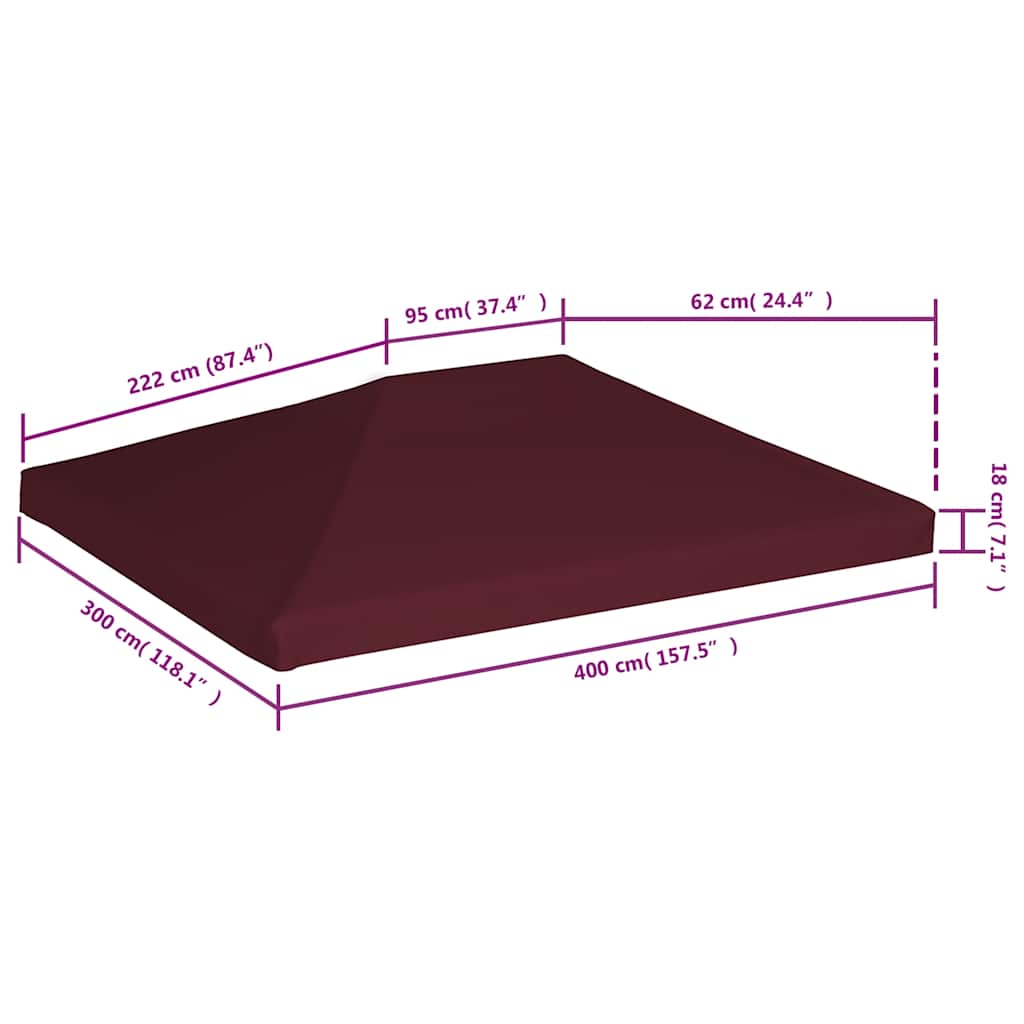 Pokrov za sjenicu 310 g/m² 3 x 4 m bordo
