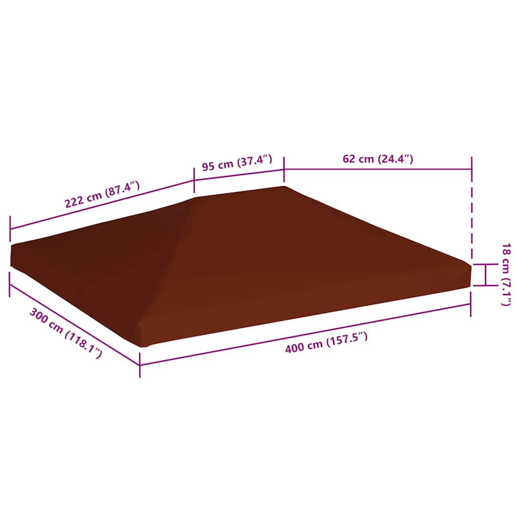 Pokrov za sjenicu 310 g/m² 3 x 4 m boja cigle