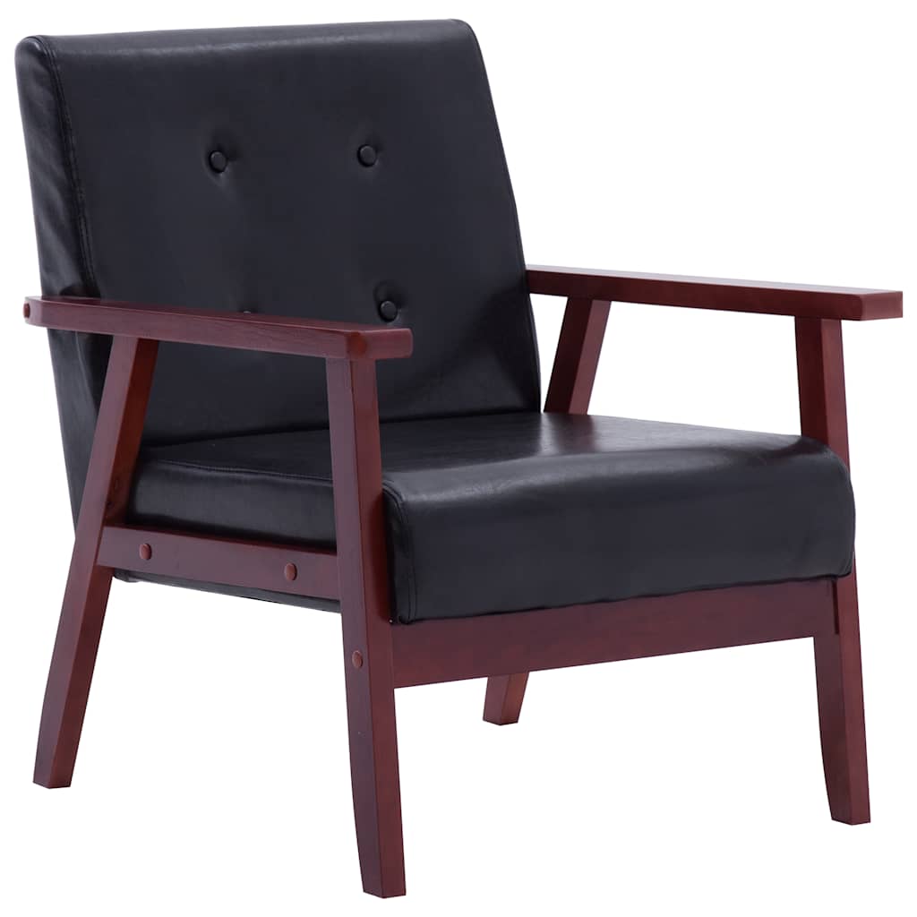 2-dijelni set sofa od umjetne kože crni