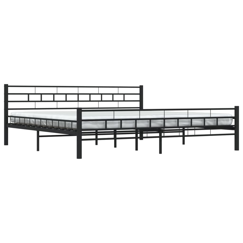 Okvir za krevet crni čelični 200 x 200 cm