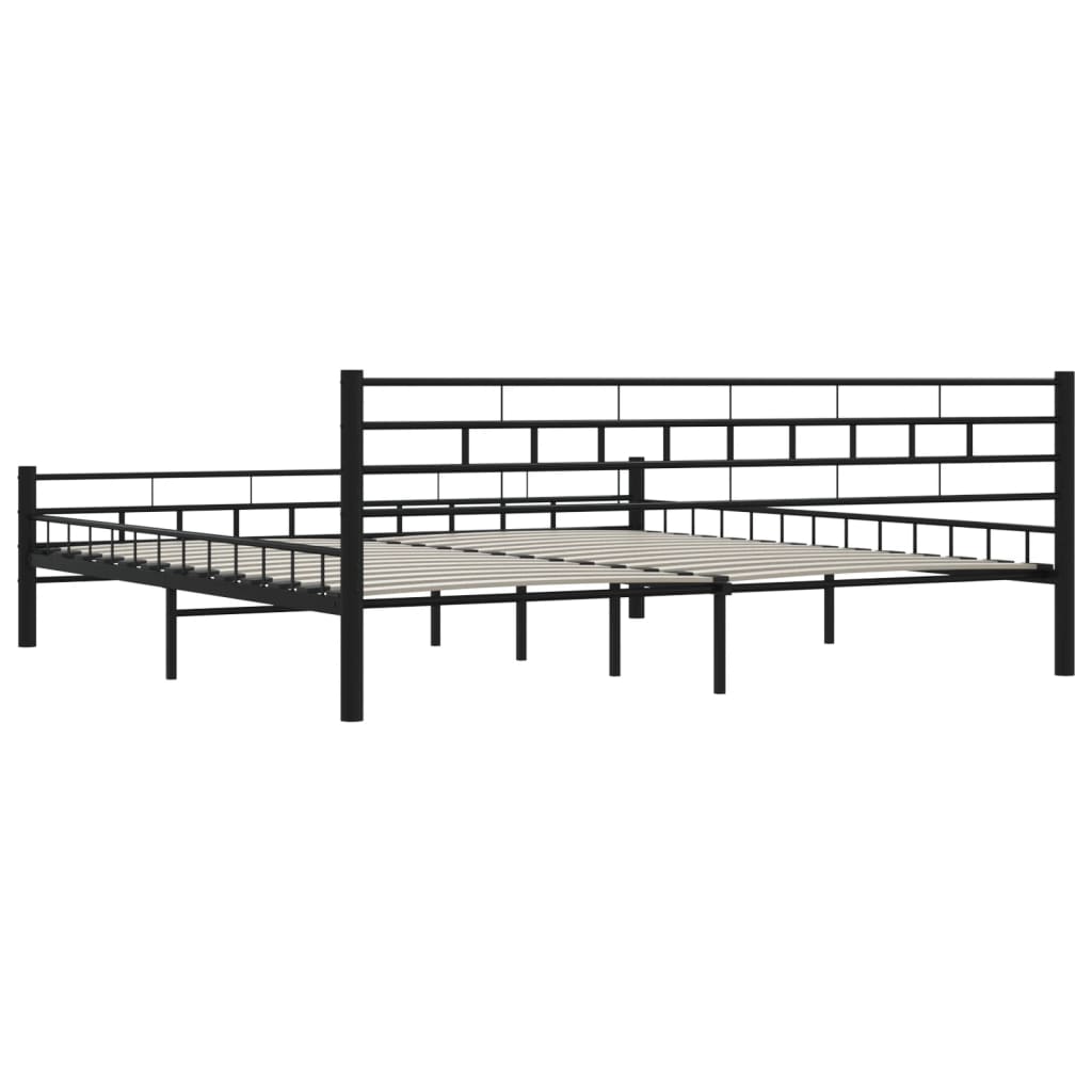 Okvir za krevet crni čelični 200 x 200 cm