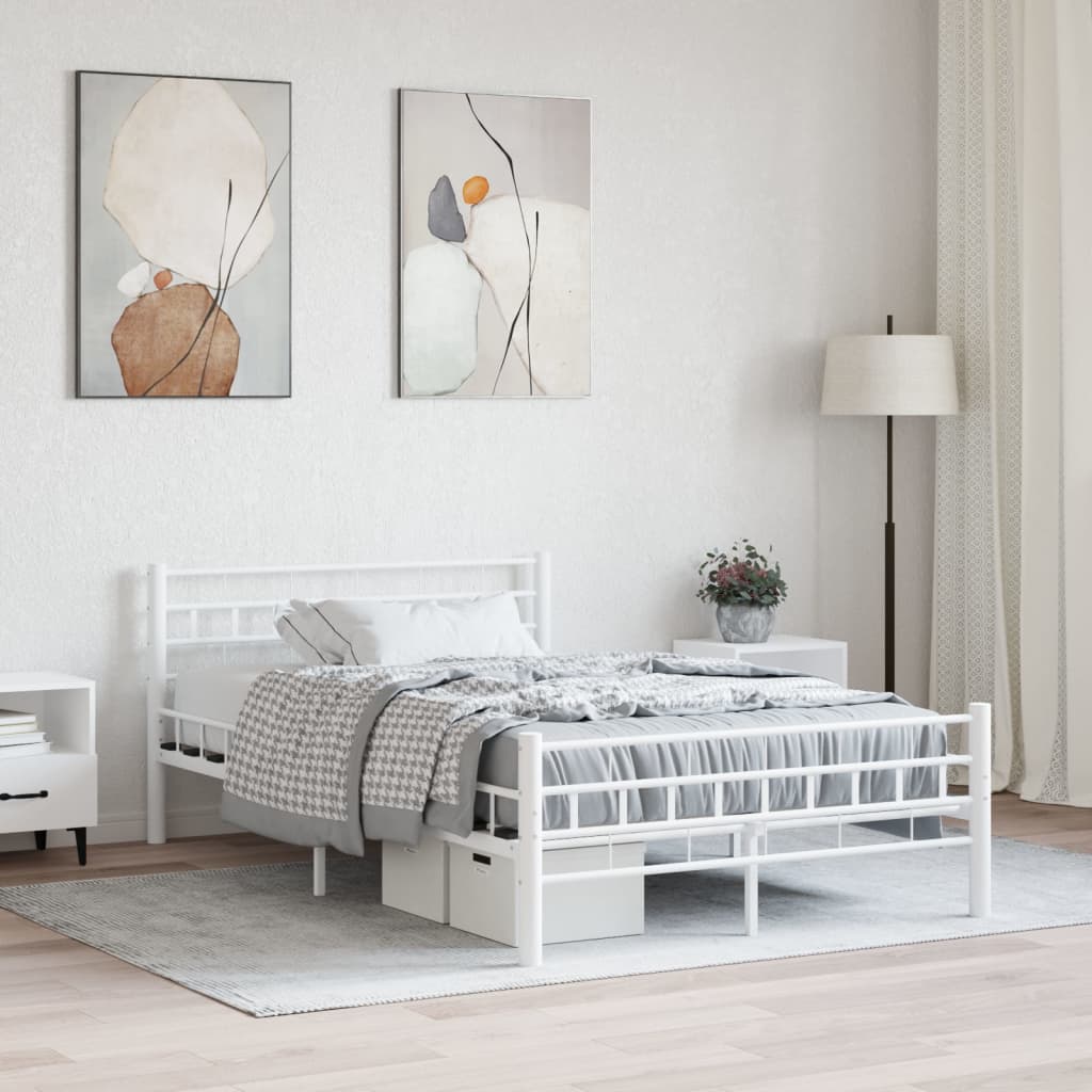 Okvir za krevet bijeli metalni 140 x 200 cm