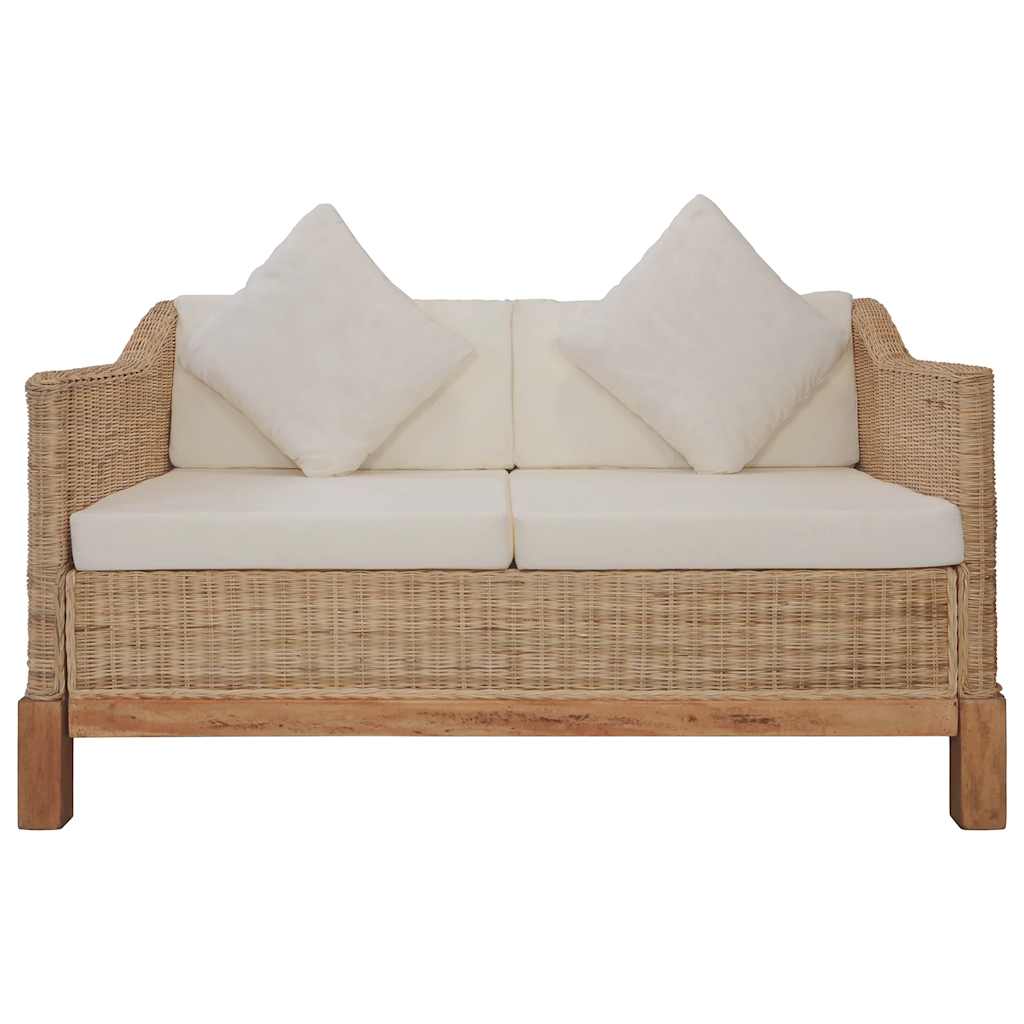 2-dijelni set sofa od prirodnog ratana s jastucima