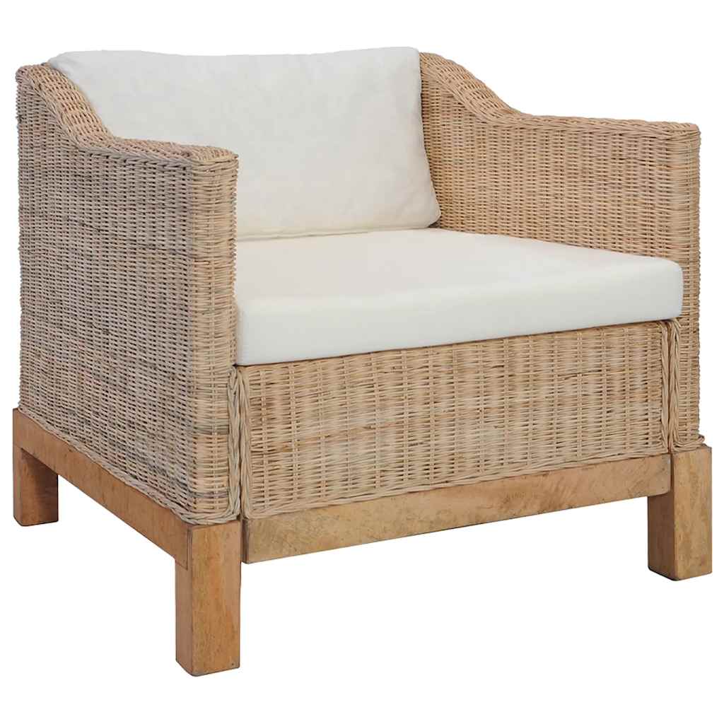 2-dijelni set sofa od prirodnog ratana s jastucima