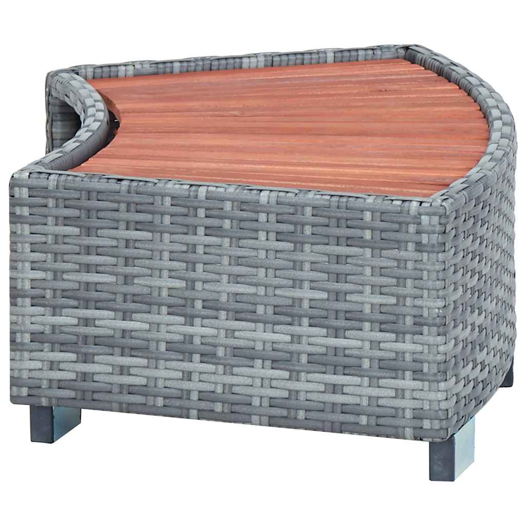 Stepenica za vruću kupku od poliratana siva 92 x 45 x 25 cm