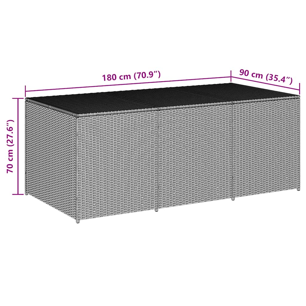 Vrtna kutija za pohranu od poliratana 180 x 90 x 70 cm smeđa