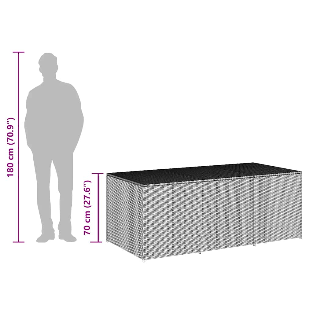 Vrtna kutija za pohranu od poliratana 180 x 90 x 70 cm smeđa