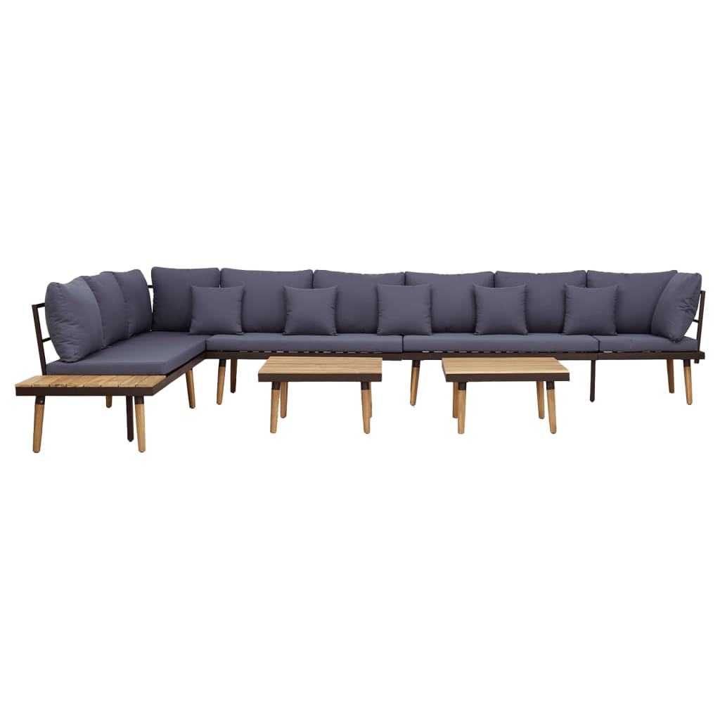 Vrtna garnitura za 8 osoba s jastucima masivno bagremovo drvo