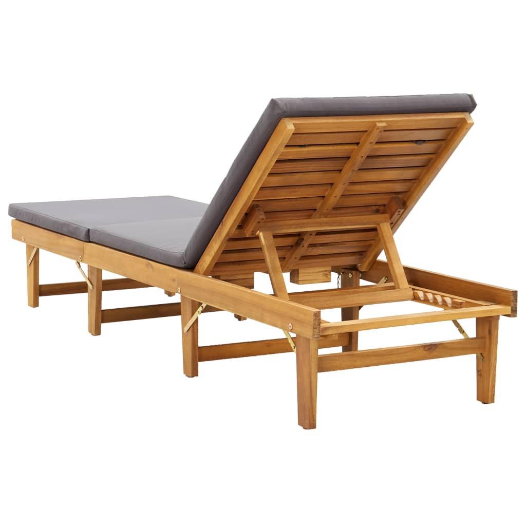 Sklopiva ležaljka za sunčanje s jastukom masivno bagremovo drvo