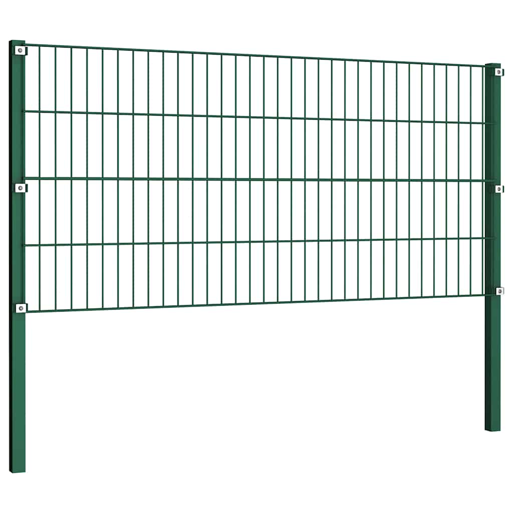 Ogradni panel sa stupovima od željeza 349x80 cm zelene boje