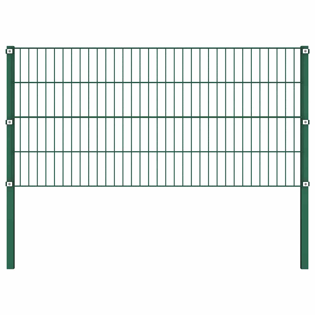 Ogradni panel sa stupovima od željeza 694,5 x 80 cm zeleni