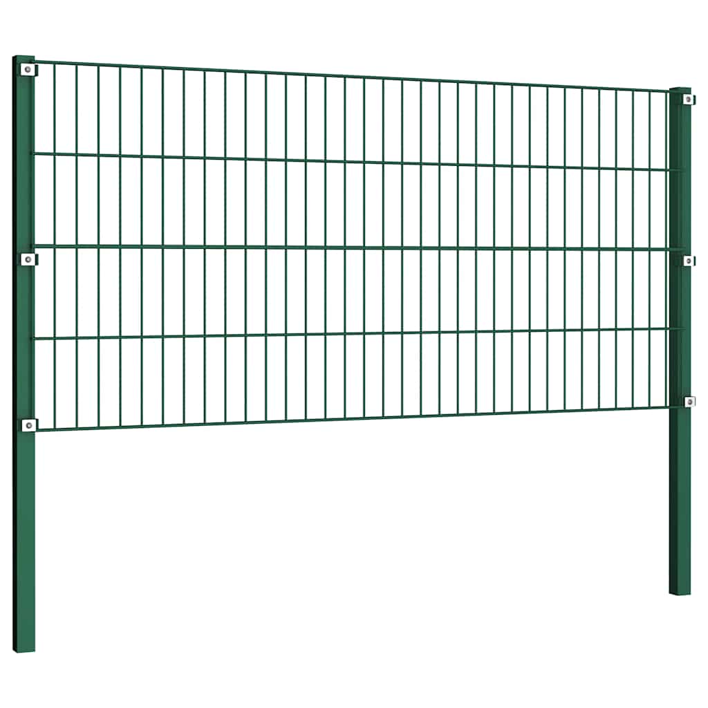 Ogradni panel sa stupovima od željeza 867x80 cm zelene boje