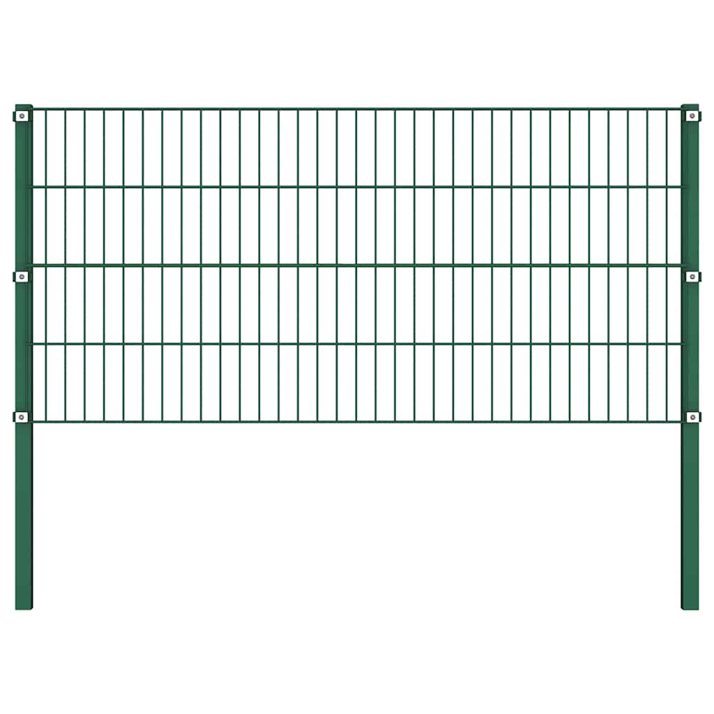 Ogradni panel sa stupovima od željeza 1557,5 x 80 cm zelene boje