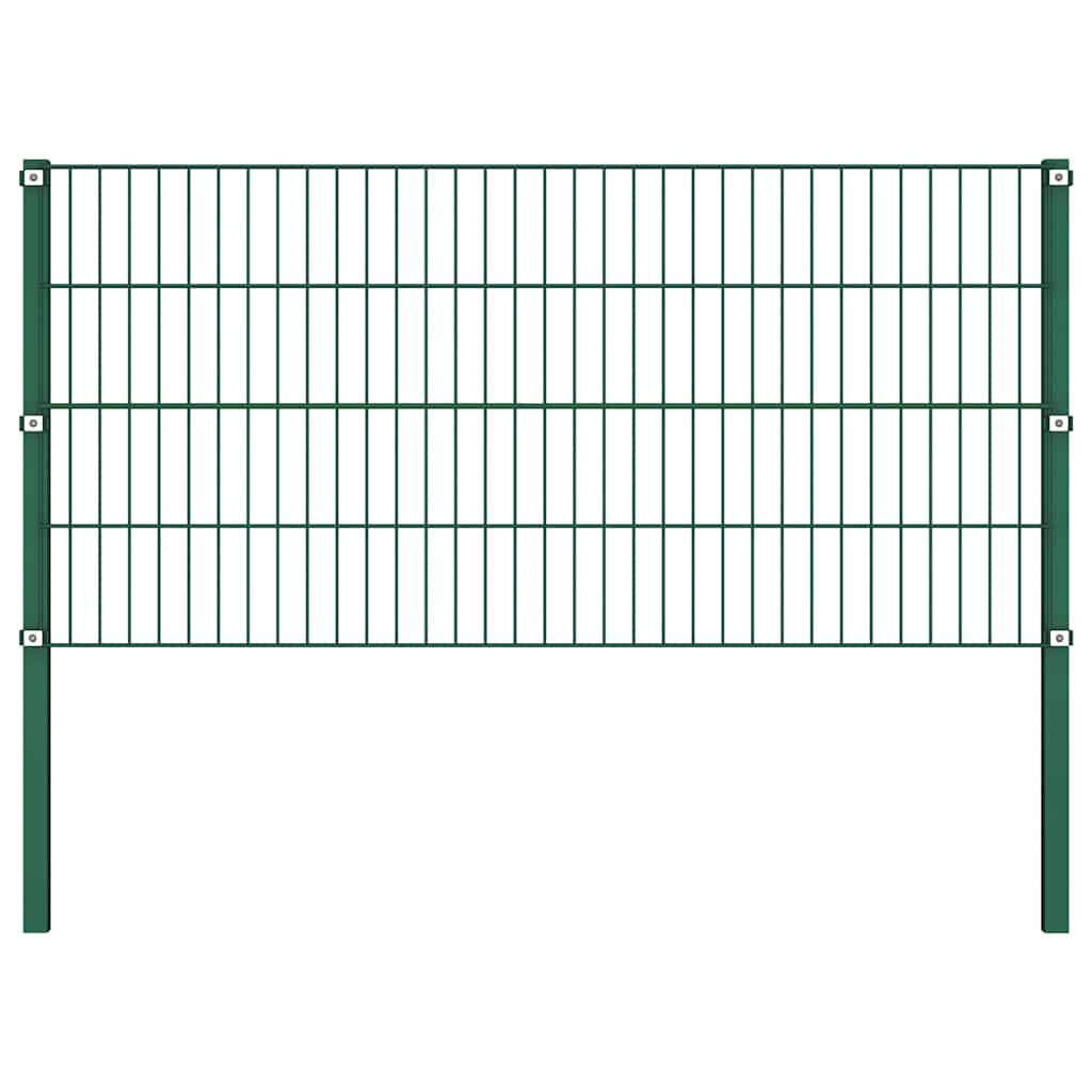 Ogradni panel sa stupovima od željeza 1730x80 cm zeleni