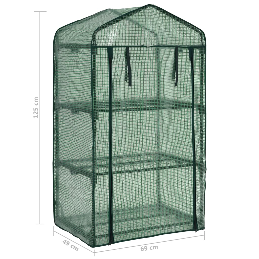 Mini staklenik s 3 razine 69 x 49 x 125 cm