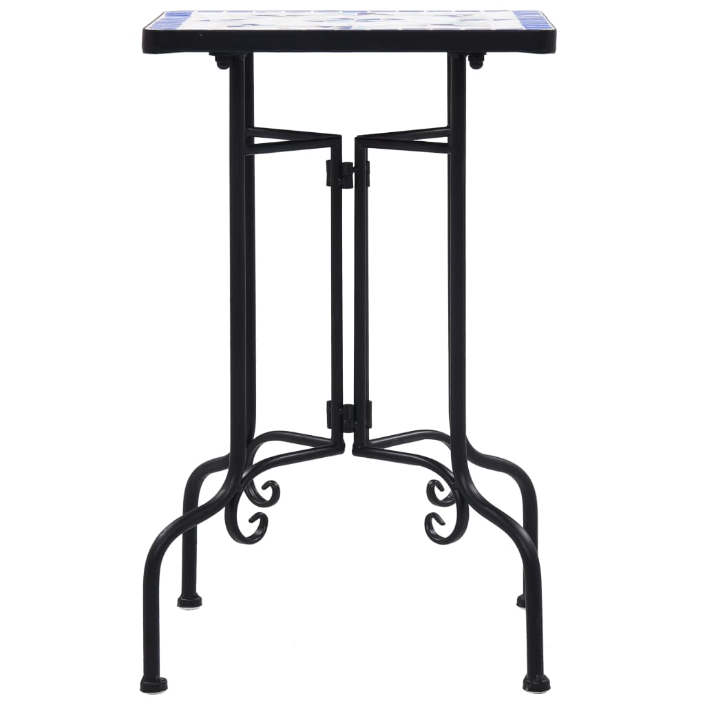Pomoćni stolić s mozaikom plavo-bijeli keramički