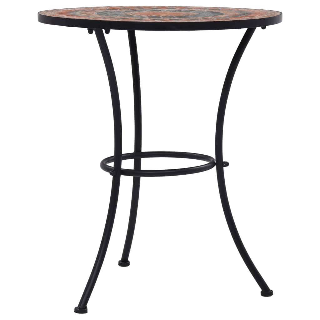 Bistro stolić s mozaikom narančasto-sivi 60 cm keramički