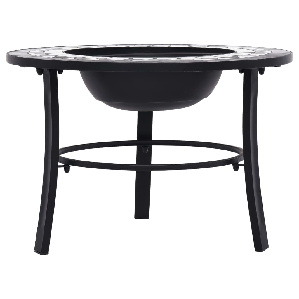 Posuda za vatru s mozaikom crno-bijela 68 cm keramička