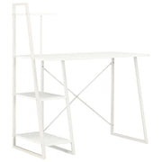 Radni stol s policama bijeli 102 x 50 x 117 cm
