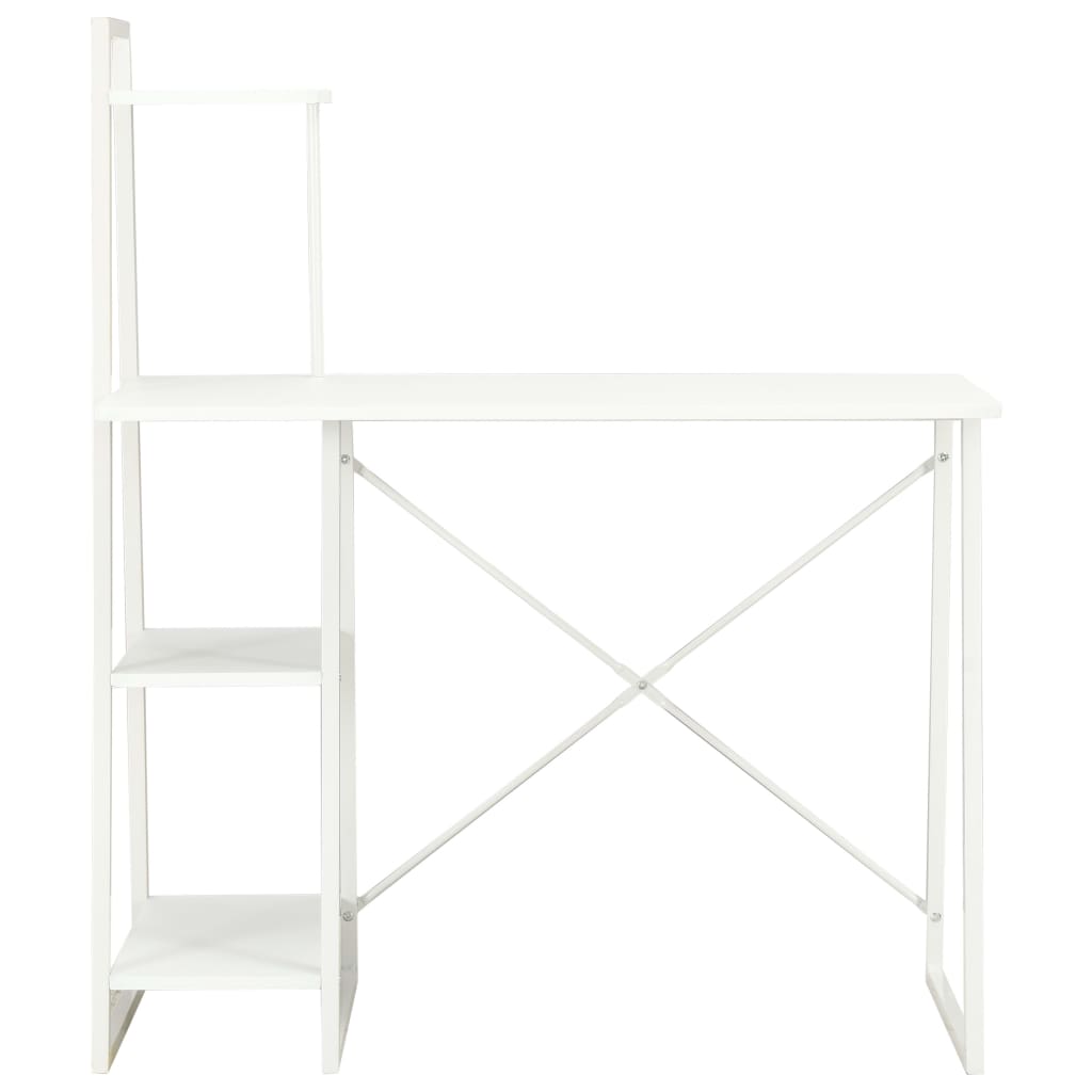 Radni stol s policama bijeli 102 x 50 x 117 cm