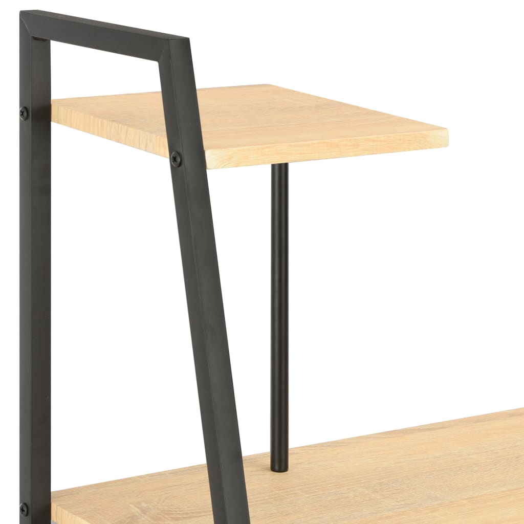 Radni stol s policama crni i boja hrasta 102 x 50 x 117 cm