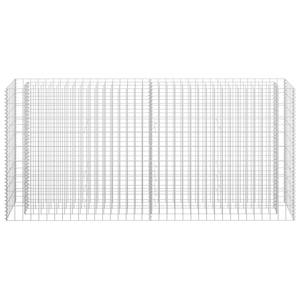 Gabionska sadilica od pocinčanog čelika 180 x 30 x 90 cm