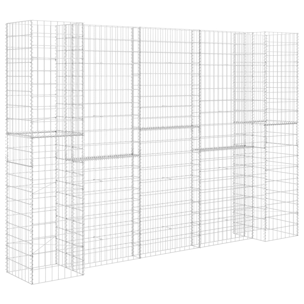 Gabionska sadilica u H-obliku od čelične žice 260 x 40 x 200 cm