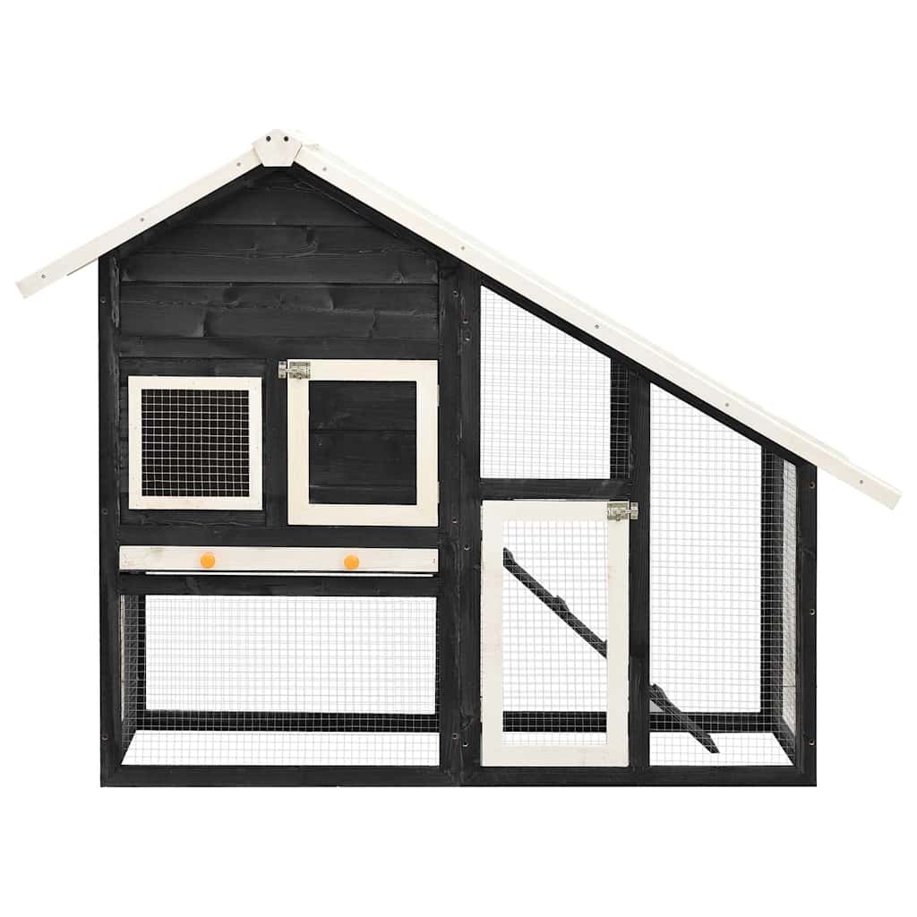 Kavez za zečeve sivo-bijeli 140 x 63 x 120 cm masivna jelovina