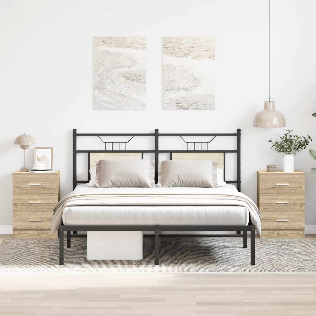 Noćni ormarići 2 kom boja hrasta 38x35x56 cm konstruirano drvo