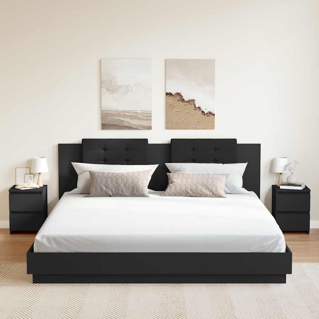 Noćni ormarići 2 kom crni 30 x 30 x 40 cm od konstruiranog drva