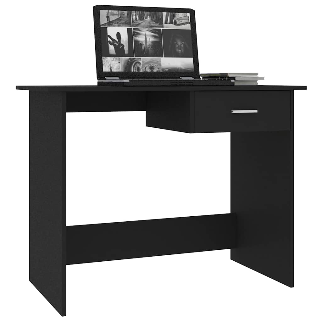 Radni stol crni 100 x 50 x 76 cm od konstruiranog drva