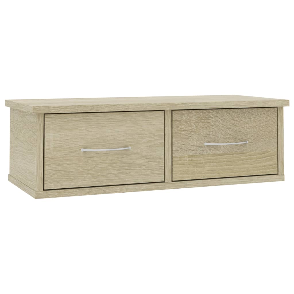 Zidna polica s ladicama boja hrasta 60 x 26 x 18,5 cm drvena