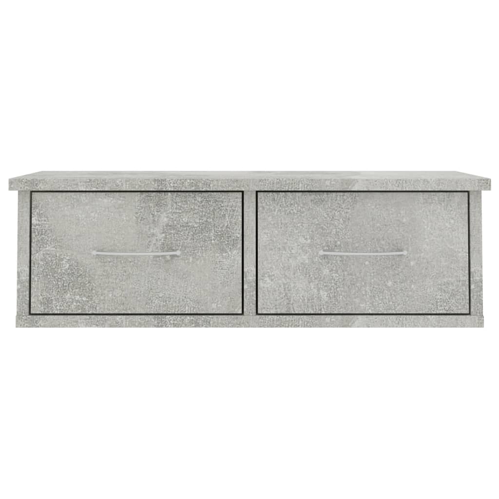 Zidna polica s ladicama boja betona 60 x 26 x 18,5 cm drvena