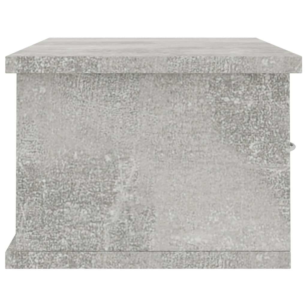 Zidna polica s ladicama boja betona 60 x 26 x 18,5 cm drvena
