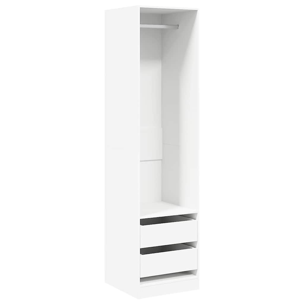 Ormar s ladicama bijeli 50 x 50 x 200 cm od konstruiranog drva