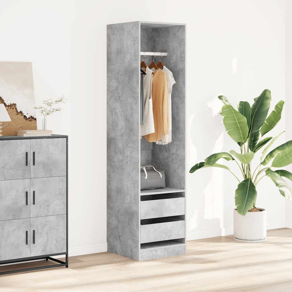 Ormar s ladicama boja betona 50x50x200 cm od konstruiranog drva