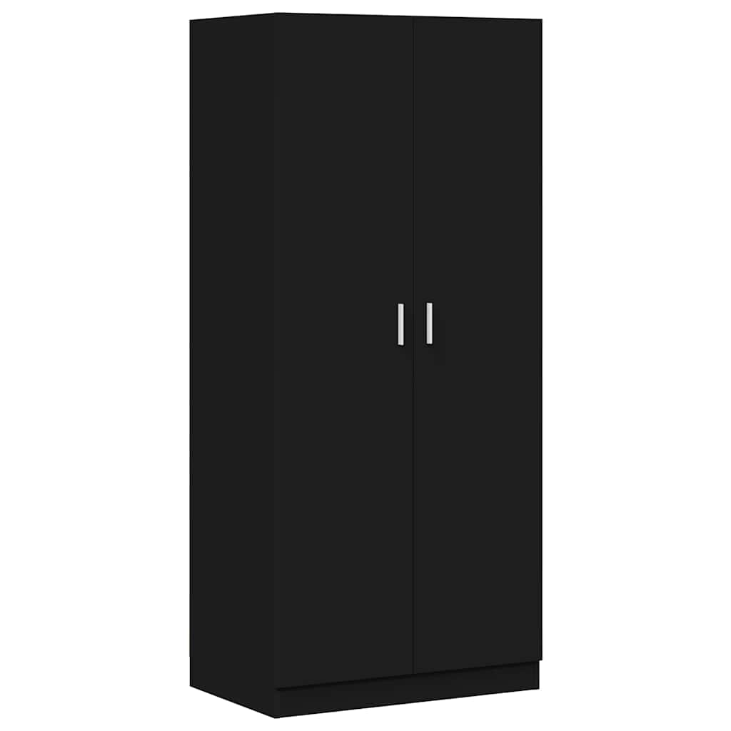 Ormar crni 80 x 52 x 180 cm od konstruiranog drva