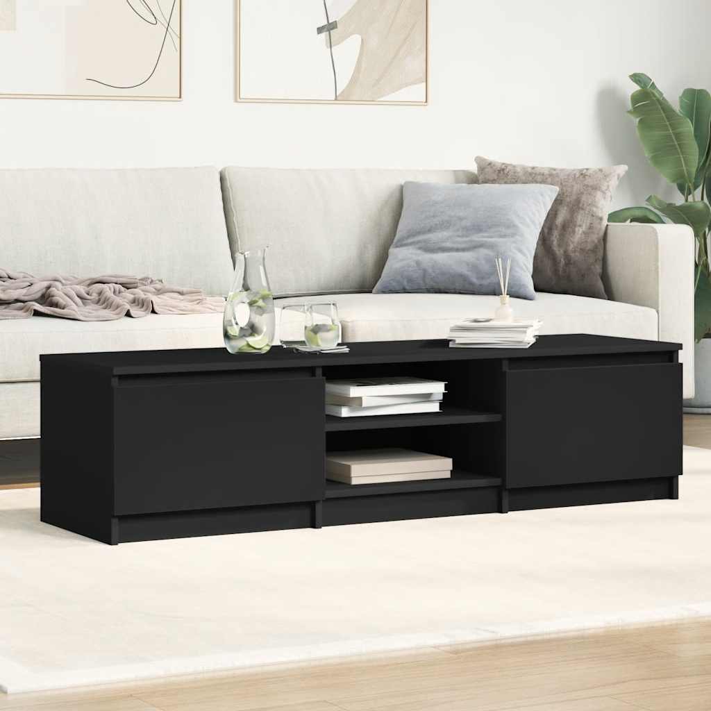 TV ormarić crni 140 x 40 x 35,5 cm od konstruiranog drva