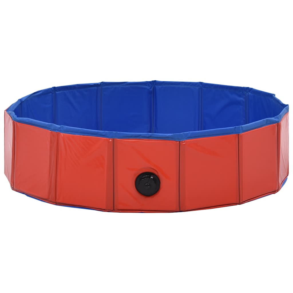 Sklopivi bazen za pse crveni 80 x 20 cm PVC
