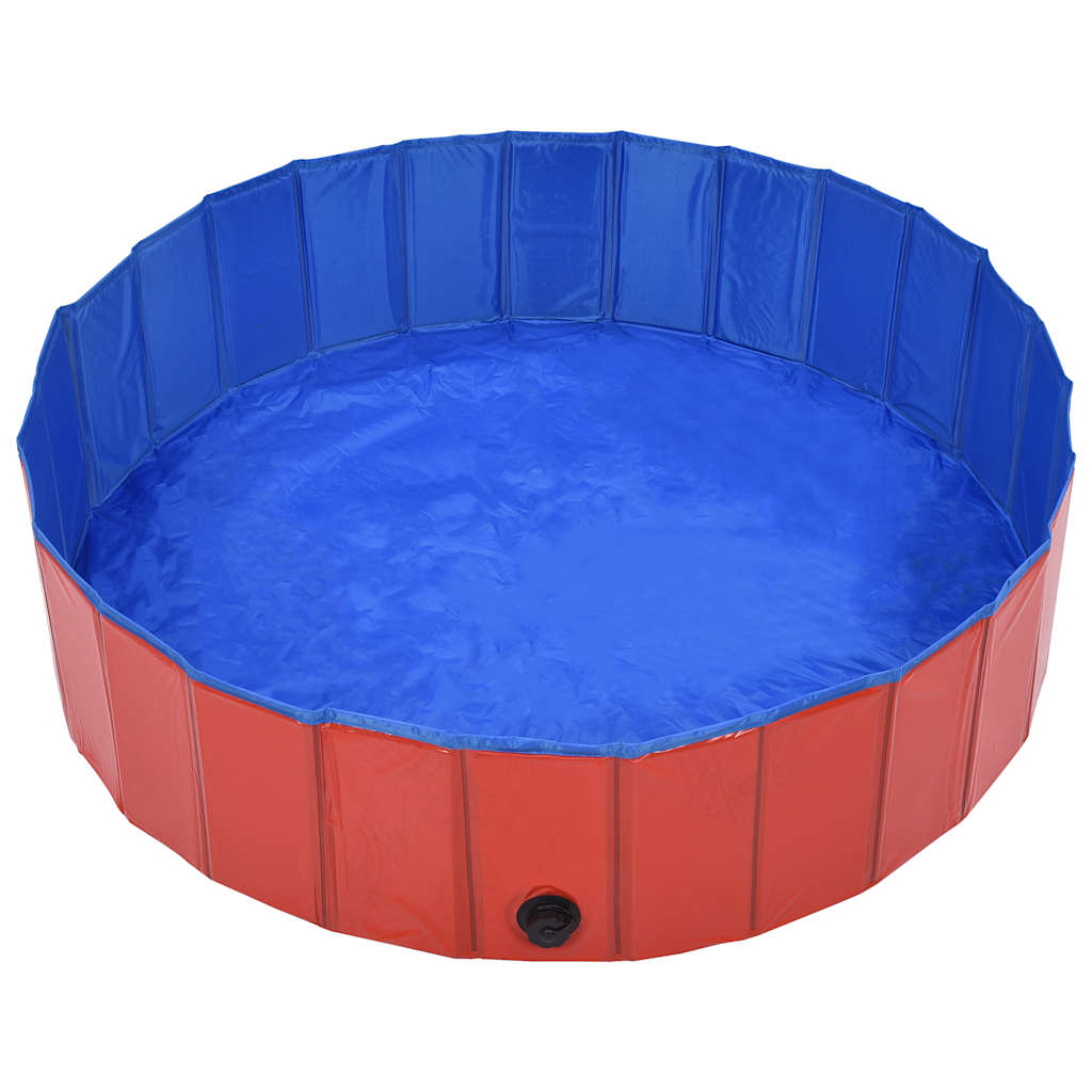 Sklopivi bazen za pse crveni 120 x 30 cm PVC