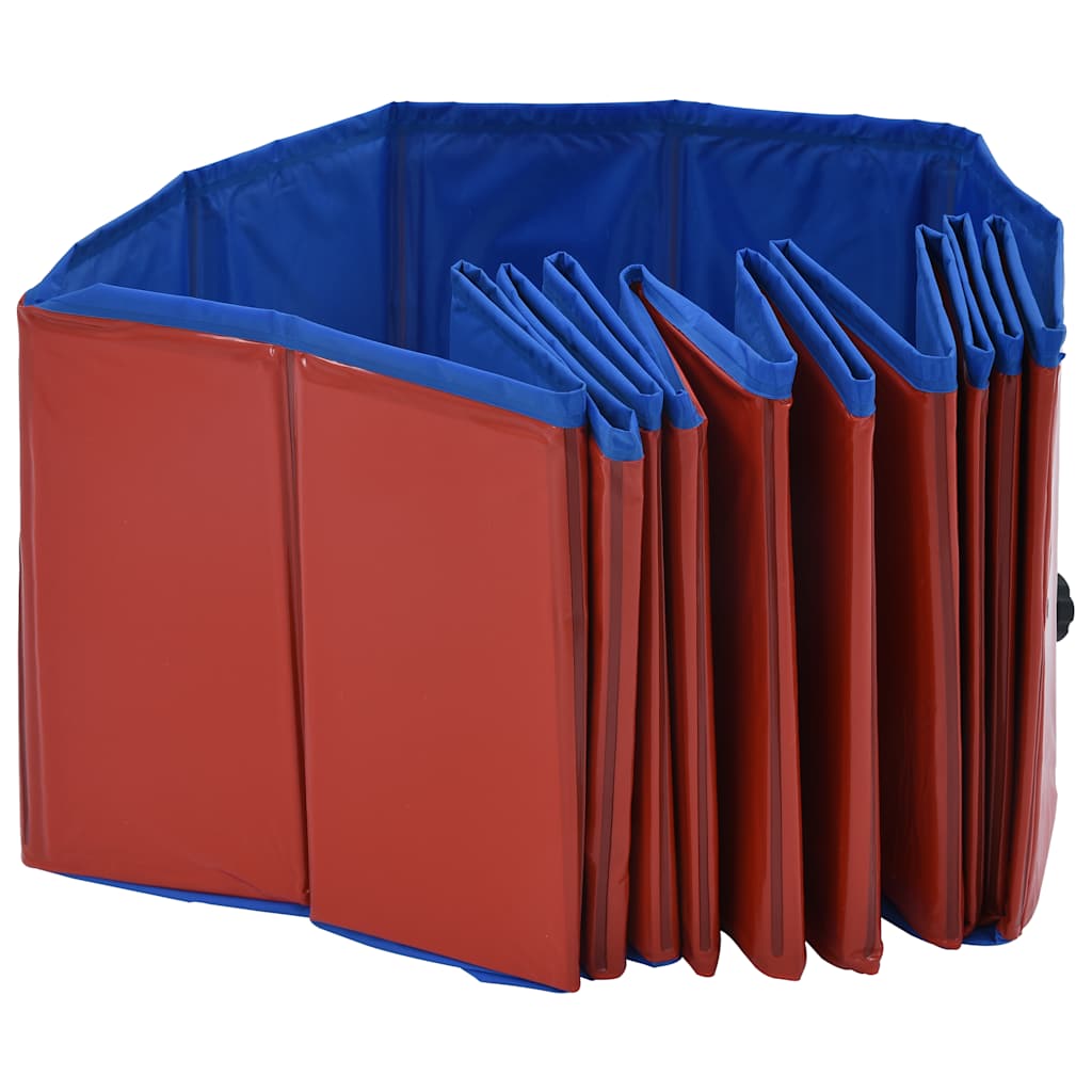 Sklopivi bazen za pse crveni 120 x 30 cm PVC
