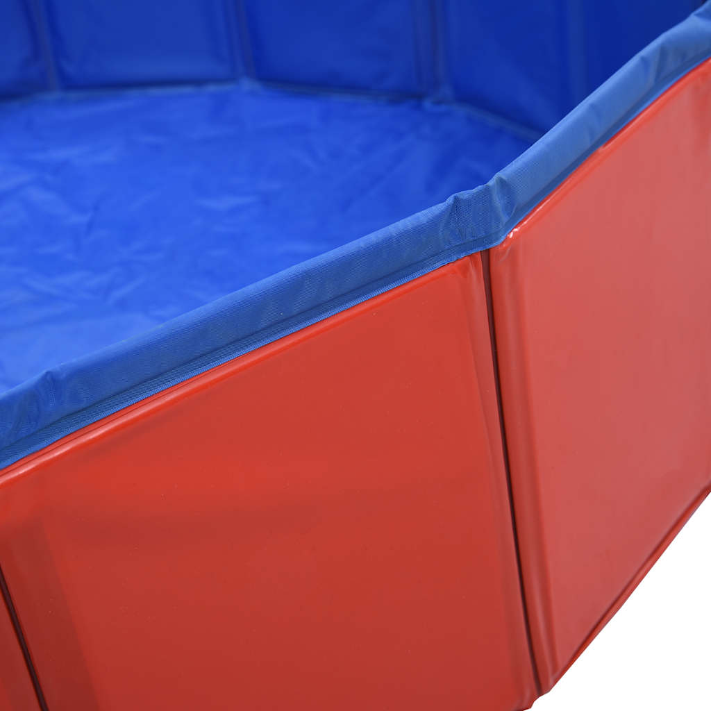Sklopivi bazen za pse crveni 120 x 30 cm PVC