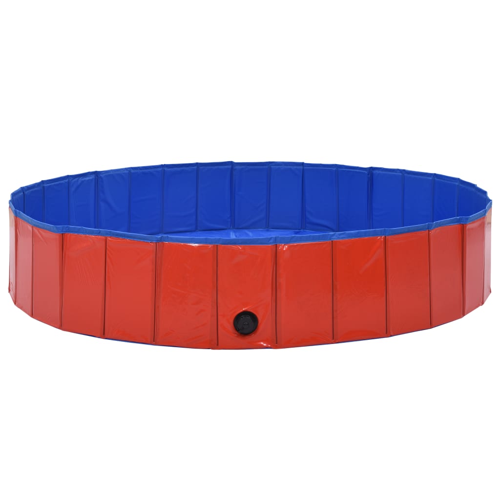 Sklopivi bazen za pse crveni 160 x 30 cm PVC