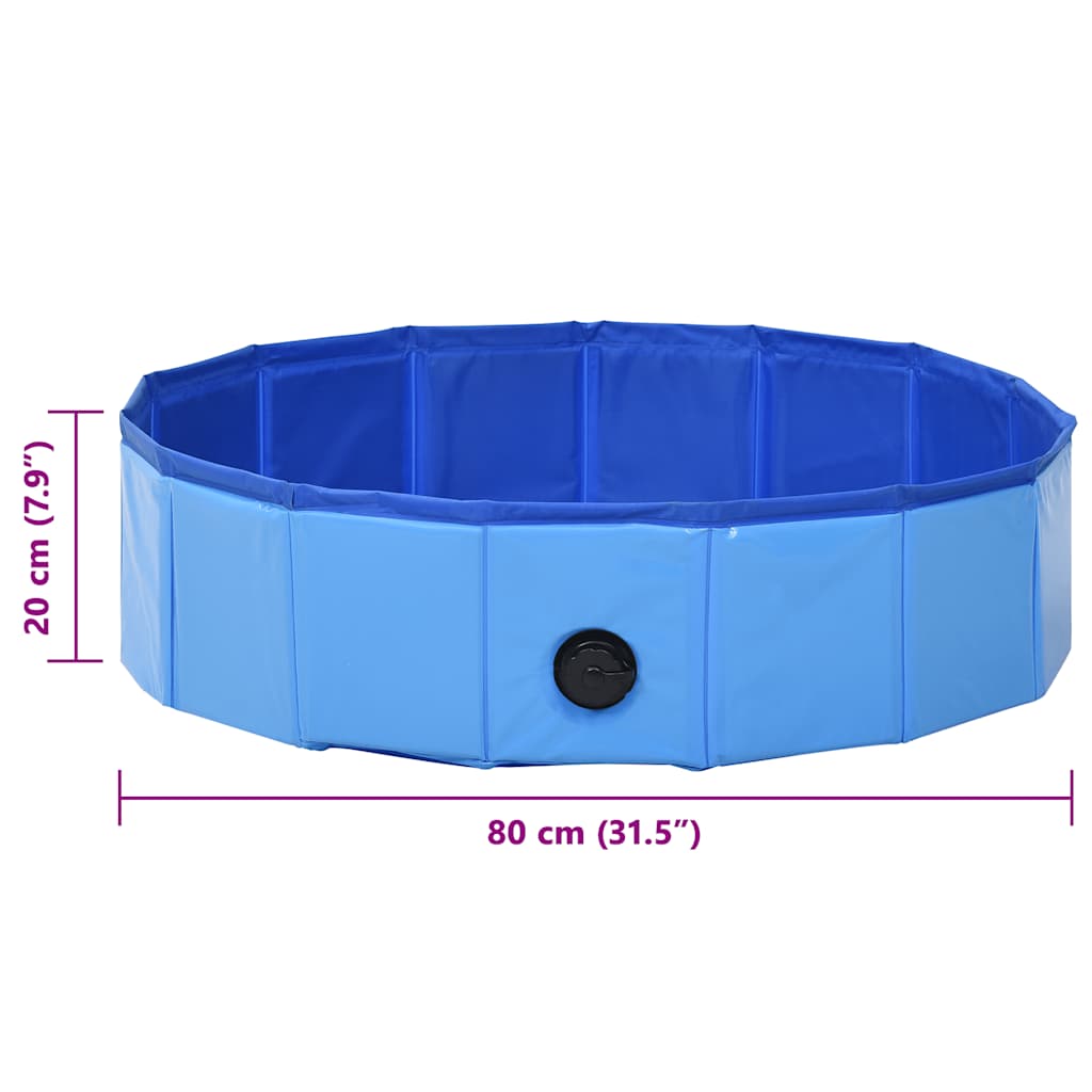 Sklopivi bazen za pse plavi 80 x 20 cm PVC