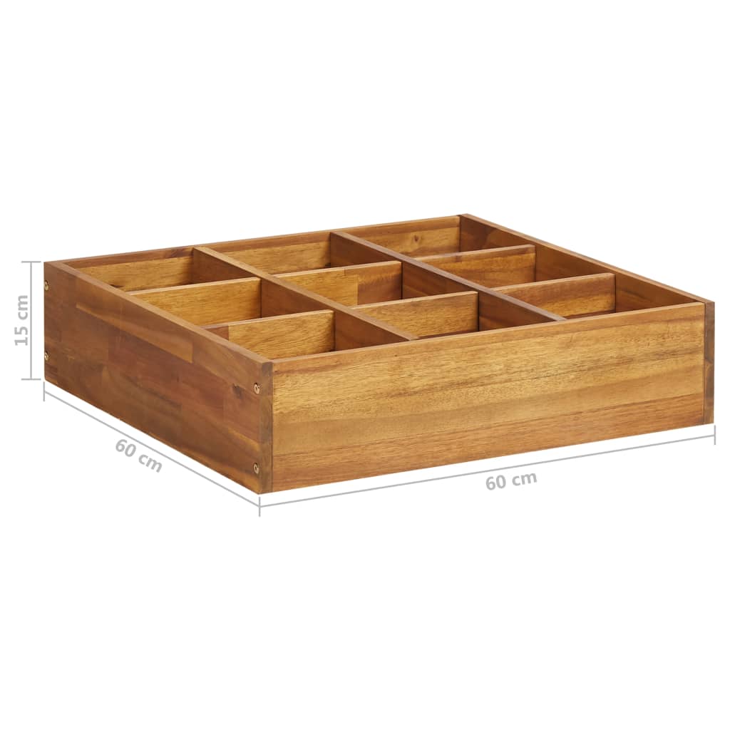 Povišena vrtna gredica za bilje od bagremovog drva 60x60x15 cm